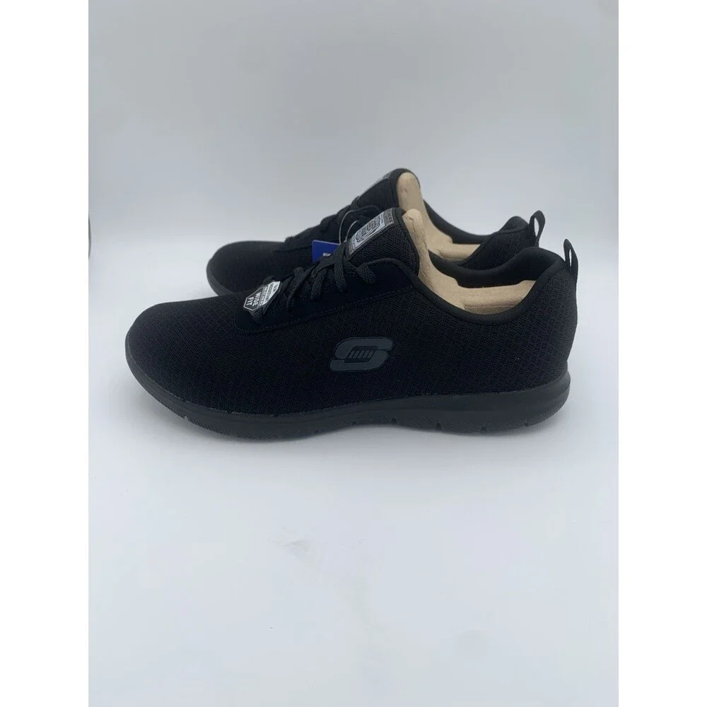 Sketchers Work Slip Resistant Shoes Wide Fit Memory Foam Black Women's Size 10